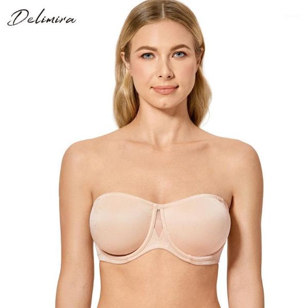 delimira women's smooth jacquard strapless bra non padded underwire convertible bras1, Red;black
delimira women's smooth jacquard strapless bra non padded underwire convertible bras1, Red;black