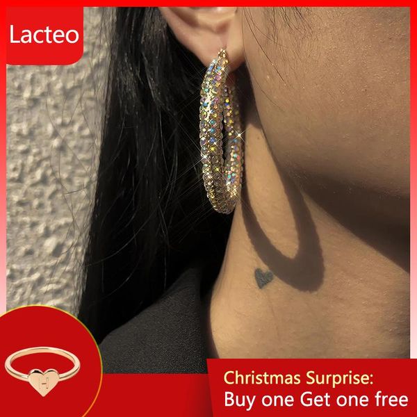hoop & huggie lacteo trendy colorful rhinestone earrings for women harajuku style year gifts metal chain jewelry female accessories, Golden;silver
hoop & huggie lacteo trendy colorful rhinestone earrings for women harajuku style year gifts metal chain jewelry female accessories, Golden;silver