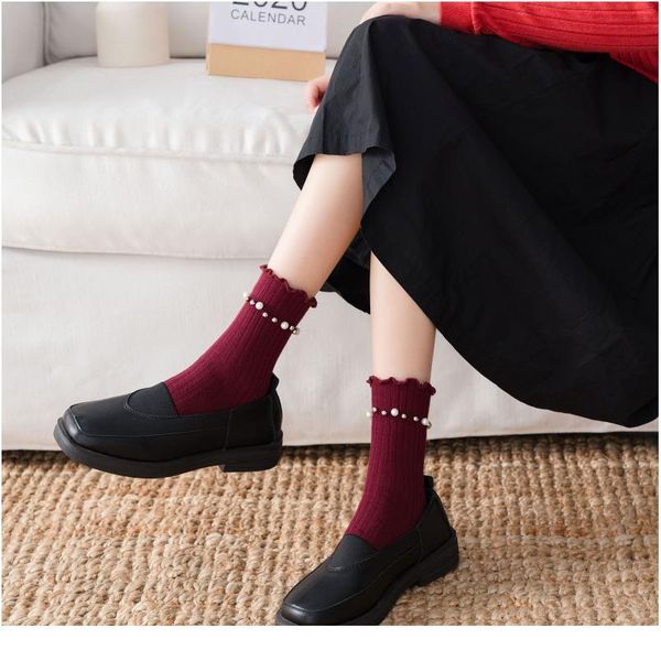 women socks solid color autumn pearl ruffle socks female lolita kawaii harajuku cute sock woman socks cotton fun qylwfe, Black
women socks solid color autumn pearl ruffle socks female lolita kawaii harajuku cute sock woman socks cotton fun qylwfe, Black