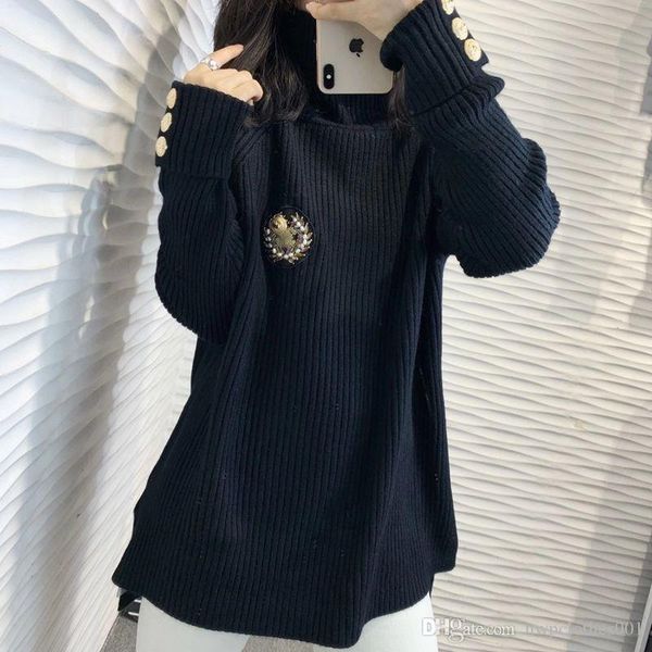 high neck base sweater women's designer new autumn / winter thickened loose slouchy pullover medium length t-shirt, White;black
high neck base sweater women's designer new autumn / winter thickened loose slouchy pullover medium length t-shirt, White;black