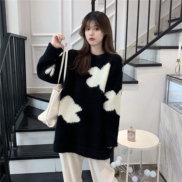 2021 new women's large-scale jumpers flora o-neck loose medium long knit jumper thicken outerwear popular winter sweater nogj, White;black
2021 new women's large-scale jumpers flora o-neck loose medium long knit jumper thicken outerwear popular winter sweater nogj, White;black