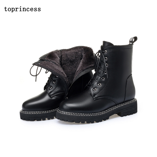 bn12 incess 2020 fashion women winter boots lace up and zipper round toe platform boots leather faux fur snow shoes, Black
bn12 incess 2020 fashion women winter boots lace up and zipper round toe platform boots leather faux fur snow shoes, Black