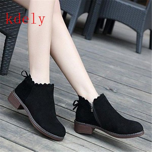 size 35-40 2020 new ankle women's boots autumn butterfly knot solid shoes woman low heels ladies comfortable wild boot, Black
size 35-40 2020 new ankle women's boots autumn butterfly knot solid shoes woman low heels ladies comfortable wild boot, Black