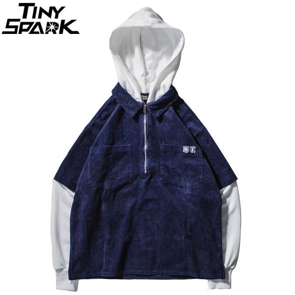 men hip hop hoodie sweatshirt corduroy patchwork streetwear fashion casual half zip pullover cotton autumn kg-378, Black
men hip hop hoodie sweatshirt corduroy patchwork streetwear fashion casual half zip pullover cotton autumn kg-378, Black