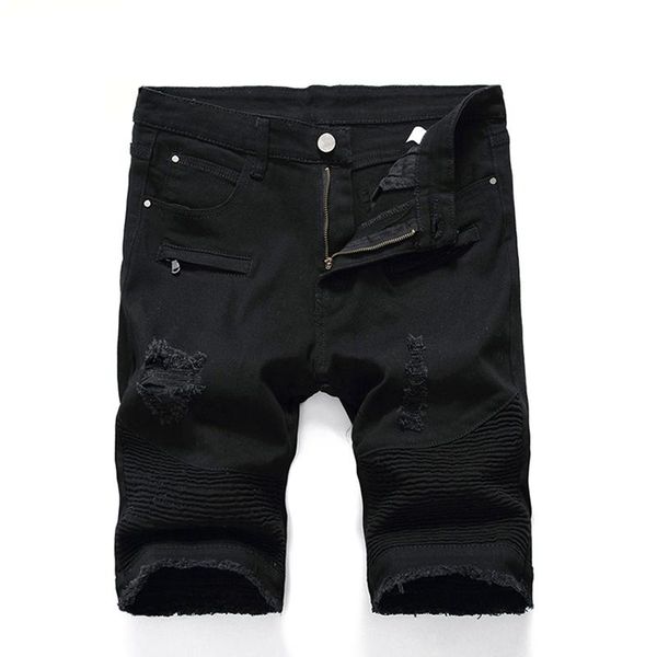 men's jeans men ripped short streetwear medium-sized slim solid color destroyed summer denim shorts pants, Blue
men's jeans men ripped short streetwear medium-sized slim solid color destroyed summer denim shorts pants, Blue
