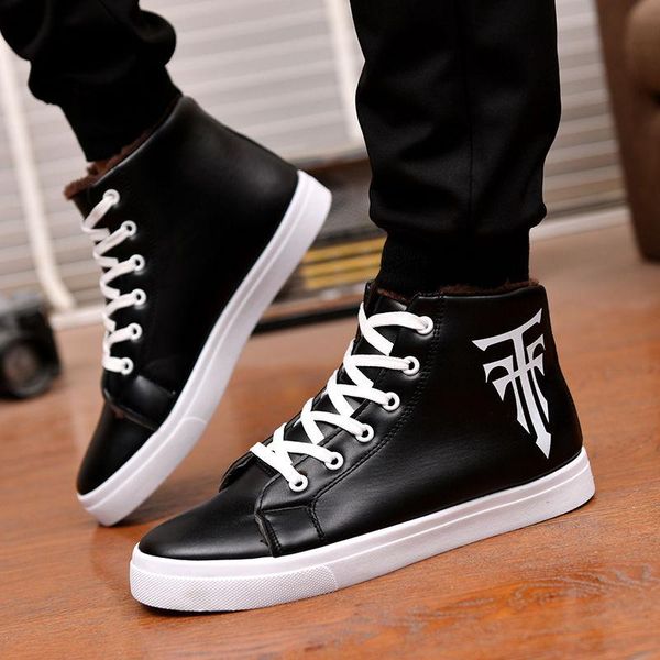 high-men's winter boots autumn and winter warm men's casual leather boots plus velvet high-cotton mens flat, Black
high-men's winter boots autumn and winter warm men's casual leather boots plus velvet high-cotton mens flat, Black