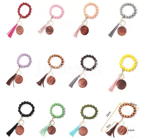 11 colors wooden bracelet keychain with tassels keys diy wood fiber pandent woodwooden bead bangle key decorate fashion, Blue
11 colors wooden bracelet keychain with tassels keys diy wood fiber pandent woodwooden bead bangle key decorate fashion, Blue