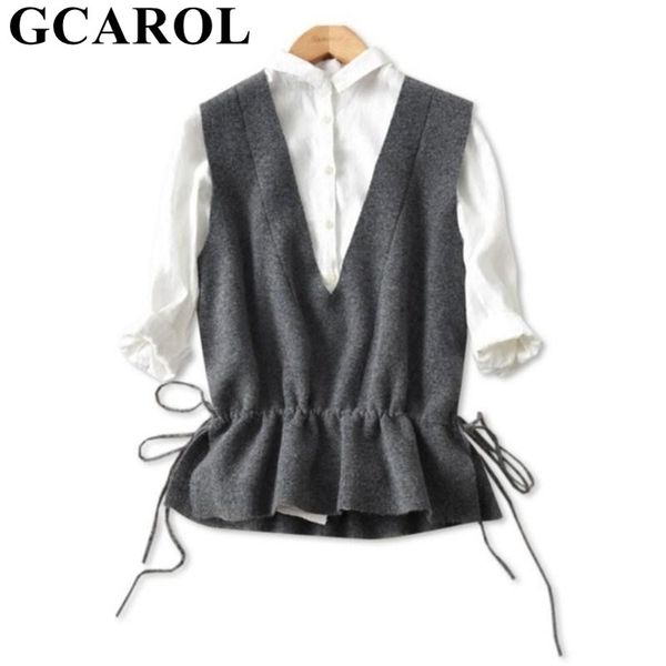 gcarol new women deep v neck waistcoat 30% wool drawstring waist short knit vest fall winter korean soft handle ol vest coat 201214, Black;white
gcarol new women deep v neck waistcoat 30% wool drawstring waist short knit vest fall winter korean soft handle ol vest coat 201214, Black;white