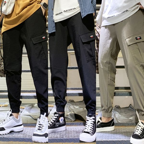 rfwmg men's casual small korean-style men's sweatpants trendy ankle-tied harlan slim casual sports sports pants feet 2019 autumn h, Blue 
rfwmg men's casual small korean-style men's sweatpants trendy ankle-tied harlan slim casual sports sports pants feet 2019 autumn h, Blue