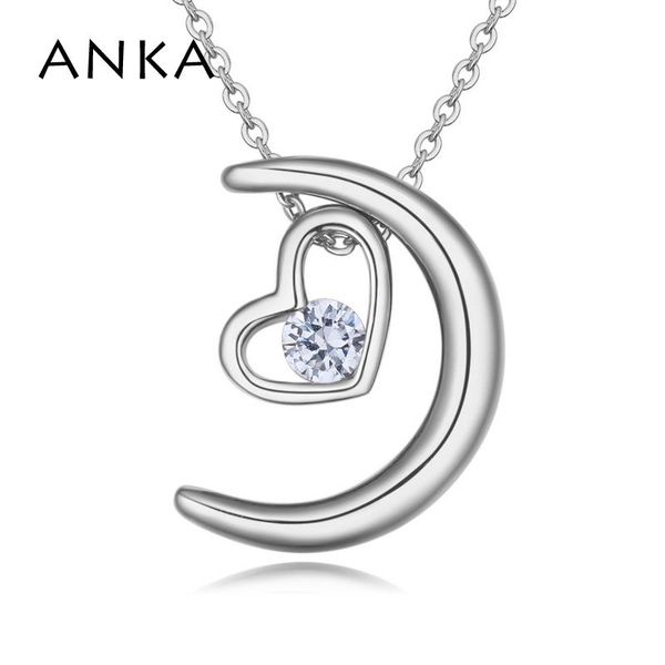 pendant necklaces anka brand shine moon and heart necklace for women luminous zircon pendants luxury white gold color jewelry`#26146, Silver
pendant necklaces anka brand shine moon and heart necklace for women luminous zircon pendants luxury white gold color jewelry`#26146, Silver