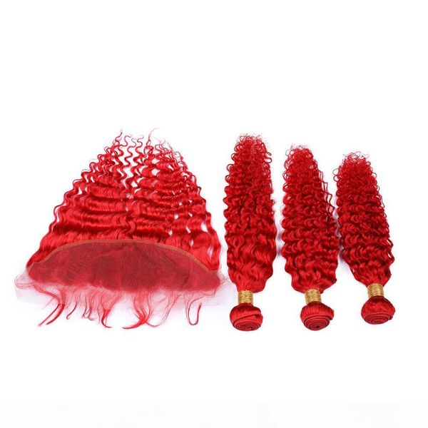 bright red lace frontal closure 13x4 with bundles deep wave wavy pure red 3bundles indian human hair weave wefts with frontal 4pcs lot, Black
bright red lace frontal closure 13x4 with bundles deep wave wavy pure red 3bundles indian human hair weave wefts with frontal 4pcs lot, Black