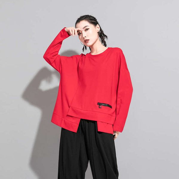 cool autumn and winter new dark t-shirt stitching design zipper loose long sleeve women's top, Black;gray
cool autumn and winter new dark t-shirt stitching design zipper loose long sleeve women's top, Black;gray