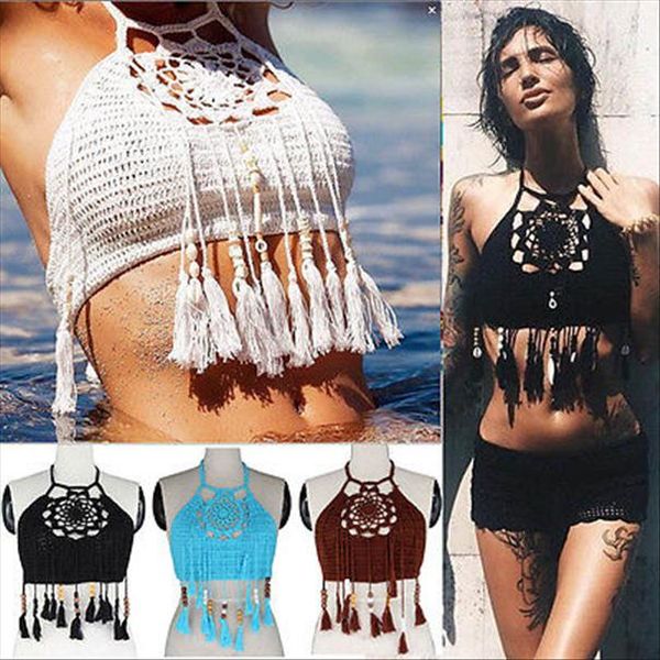 женщины крючком кружева bralette вязать бюстгальтер boho пляж бикини холтер cami tank crop top оптовая, White
женщины крючком кружева bralette вязать бюстгальтер boho пляж бикини холтер cami tank crop top оптовая, White