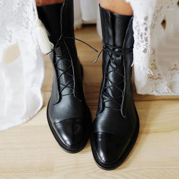 new fashion women's shoes pu leather british style lace-up flat mid-calf shoes pointed toe cool motorcycle boots women footwears1, Black
new fashion women's shoes pu leather british style lace-up flat mid-calf shoes pointed toe cool motorcycle boots women footwears1, Black
