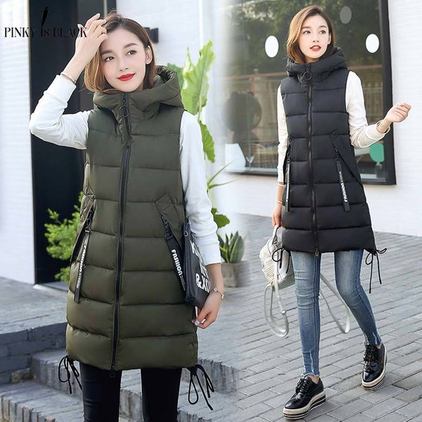 pinkyisblack autumn winter vest women waistcoat 2019 female sleeveless vest jacket hooded warm long vest coat colete feminino 1023, Black;white
pinkyisblack autumn winter vest women waistcoat 2019 female sleeveless vest jacket hooded warm long vest coat colete feminino 1023, Black;white