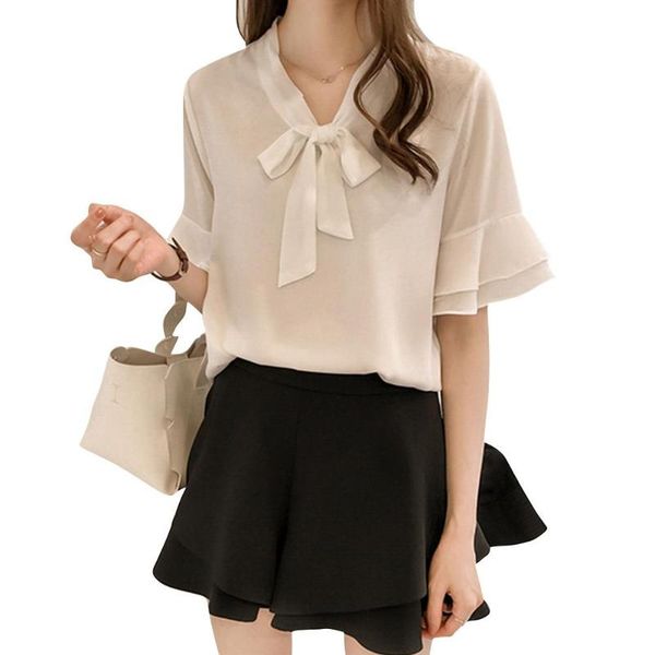 women's blouses & shirts missky women summer shirt lacing bowknot chiffon loose flare sleeve bottoming female blouse solid color, White
women's blouses & shirts missky women summer shirt lacing bowknot chiffon loose flare sleeve bottoming female blouse solid color, White