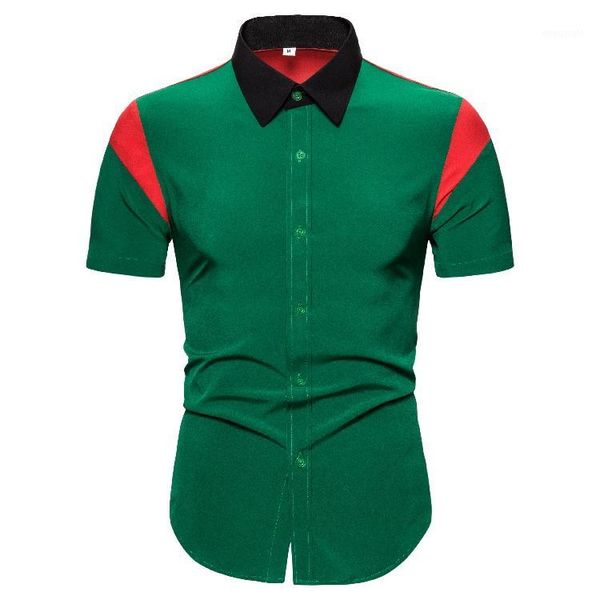shirt men fashion color matching design short sleeve male personality party dress slim shirts summer new1, White;black
shirt men fashion color matching design short sleeve male personality party dress slim shirts summer new1, White;black