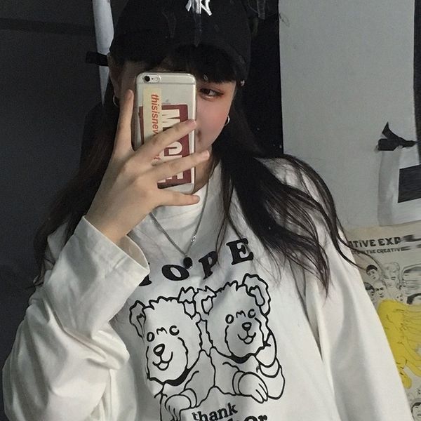 autumn long sleeve t- women's ins temperament korean version loose and lazy style 2020 new fashion versatile t- shirt shirtbottoming sh, White
autumn long sleeve t- women's ins temperament korean version loose and lazy style 2020 new fashion versatile t- shirt shirtbottoming sh, White