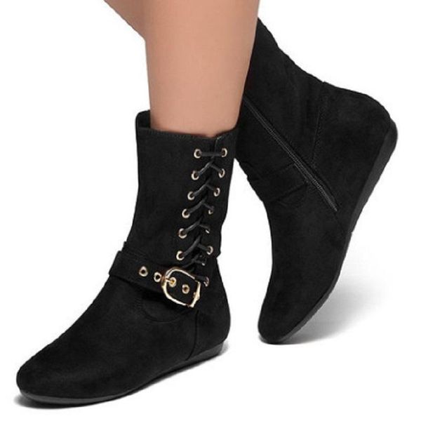 women's boots autumn winter lace up black flat shoes ladies cross strappy buckle strap punk martin boots botas mujer
women's boots autumn winter lace up black flat shoes ladies cross strappy buckle strap punk martin boots botas mujer