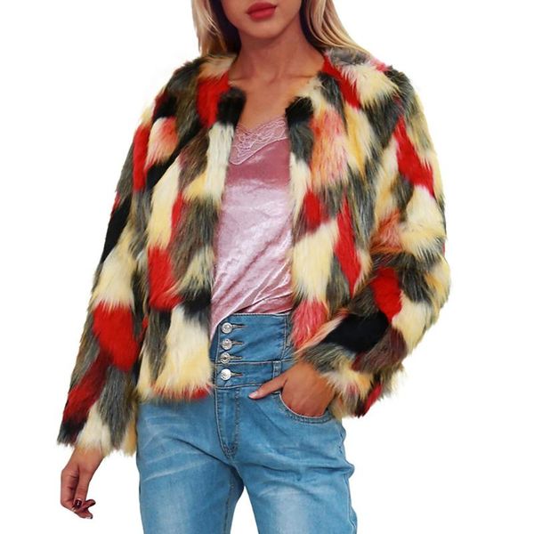 women's fur & faux women casual coat female nice autumn winter elegant loose warm soft outwear multicolor overcoat cardigan collarless, Black
women's fur & faux women casual coat female nice autumn winter elegant loose warm soft outwear multicolor overcoat cardigan collarless, Black