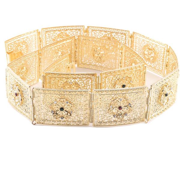 new products manufacturers direct moroccan style gold rectangular hollowed-out flower wedding metal belt, Black;brown
new products manufacturers direct moroccan style gold rectangular hollowed-out flower wedding metal belt, Black;brown