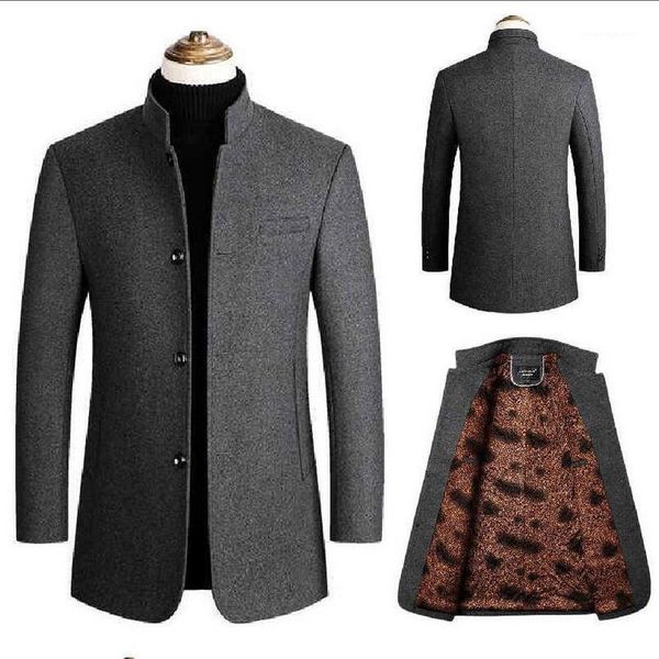 men's wool & blends woolen men middle-aged coat plus thick velvet tunic collar overcoat long blend coat1, Black
men's wool & blends woolen men middle-aged coat plus thick velvet tunic collar overcoat long blend coat1, Black