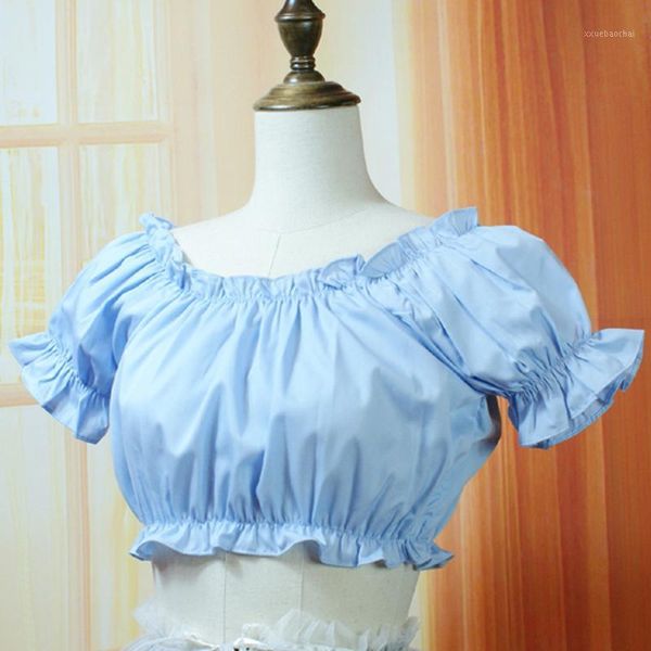 5 colors summer women casual short shirts vintage victorian chiffon blouses female lolita shirts 1, White
5 colors summer women casual short shirts vintage victorian chiffon blouses female lolita shirts 1, White