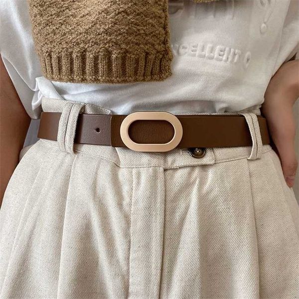 women belt luxury designer needle hole adjustable belt buckle fashion leather jeans waistband girl female belts 220125, Black;brown
women belt luxury designer needle hole adjustable belt buckle fashion leather jeans waistband girl female belts 220125, Black;brown