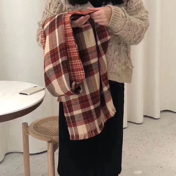 christmas style ladies scarf red double-sided plaid wild korean couple shawl retro scarf designer british soft thick warm shawl, Blue;gray
christmas style ladies scarf red double-sided plaid wild korean couple shawl retro scarf designer british soft thick warm shawl, Blue;gray