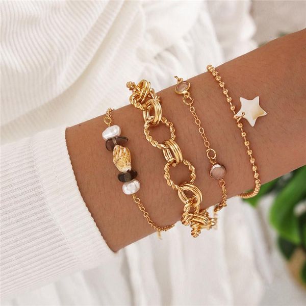 link, chain modyle bohemian bracelets & bangles set vintage gold color boho charm shell pearl star bracelet for women, Black
link, chain modyle bohemian bracelets & bangles set vintage gold color boho charm shell pearl star bracelet for women, Black