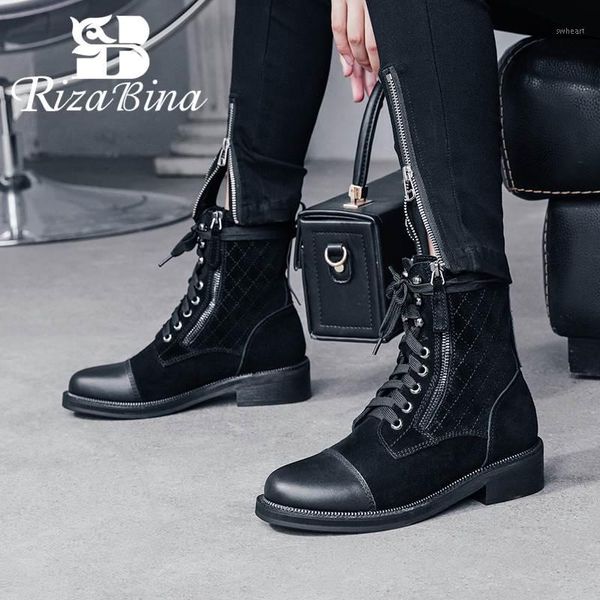 boots rizabina genuine leather ankle women cross strap zipper winter shoes fashion office lady footwear size 34-401, Black
boots rizabina genuine leather ankle women cross strap zipper winter shoes fashion office lady footwear size 34-401, Black