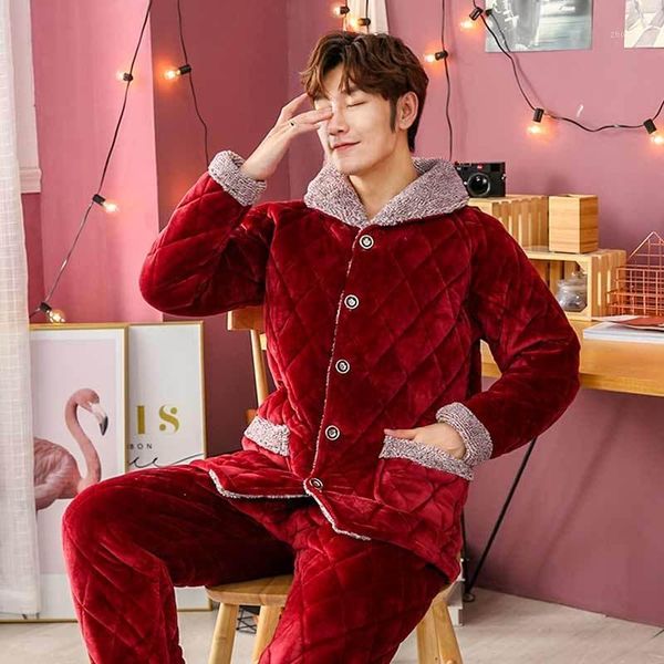 mimi autumn and winter warm pajamas thickened flannel new suit men's coral velvet home clothes1, Black;brown
mimi autumn and winter warm pajamas thickened flannel new suit men's coral velvet home clothes1, Black;brown