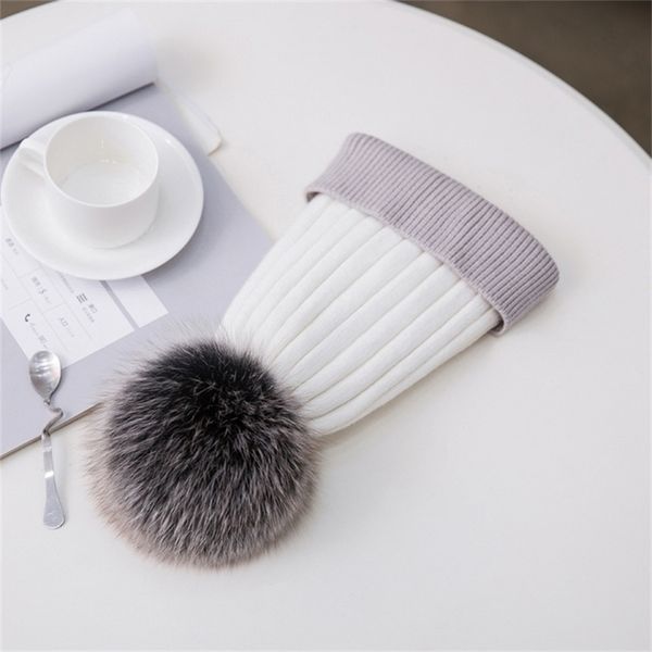 new simple beanies for women winter knitted hat warm kids gorros girls cap with natural fox fur pom hats autumn y201024, Blue;gray
new simple beanies for women winter knitted hat warm kids gorros girls cap with natural fox fur pom hats autumn y201024, Blue;gray