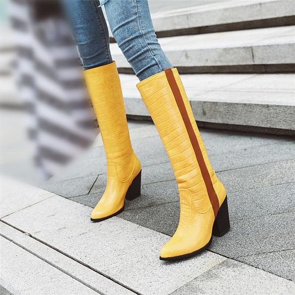 ymechic plus size fashion block high heel western cowboy woman boots yellow blue black knight long boots winter female shoes
ymechic plus size fashion block high heel western cowboy woman boots yellow blue black knight long boots winter female shoes