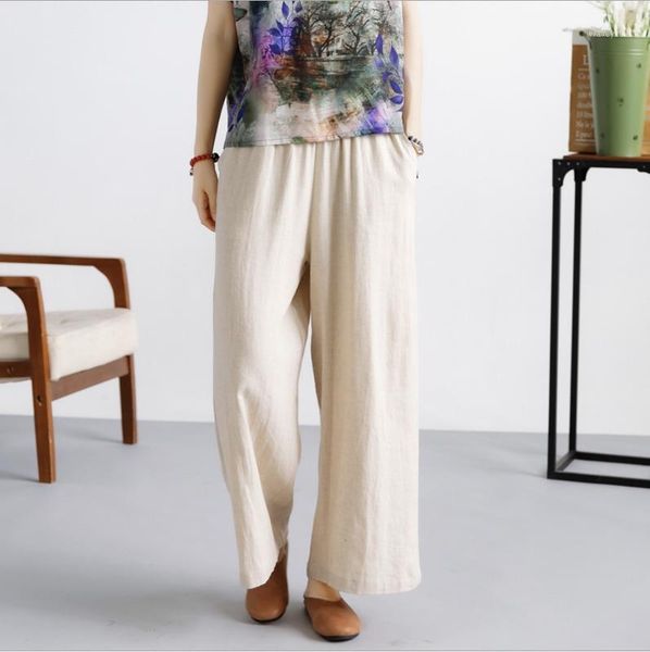 women's pants & capris cotton linen women solid color elastic waist female wide leg loose retro large casual women1, Black;white
women's pants & capris cotton linen women solid color elastic waist female wide leg loose retro large casual women1, Black;white