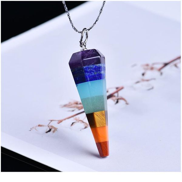 1pc natural crystal colorful cone pendant crystal point guardian stone fashion couple decoration pendant necklace jllzaw, Black
1pc natural crystal colorful cone pendant crystal point guardian stone fashion couple decoration pendant necklace jllzaw, Black