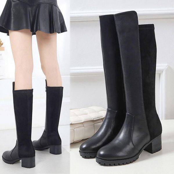 classic brand women's boots genuine leather boots over-the-knee mixed socks winter women's shoes 35-40, Black
classic brand women's boots genuine leather boots over-the-knee mixed socks winter women's shoes 35-40, Black