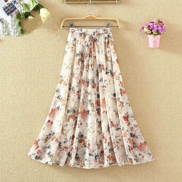 2021 new women floral print chiffon long skirt female high waist elastic ladies summer sweet casual boho beach skirts y180 mmmx, Black;gray
2021 new women floral print chiffon long skirt female high waist elastic ladies summer sweet casual boho beach skirts y180 mmmx, Black;gray