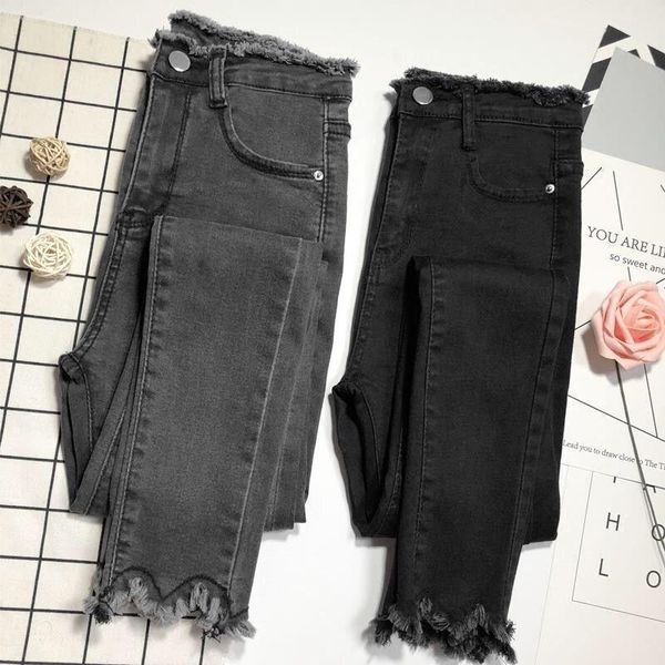 women's jeans mom jeans 2020 new high-waist korean version of the large size was thin black tight nine-point pants, Blue
women's jeans mom jeans 2020 new high-waist korean version of the large size was thin black tight nine-point pants, Blue
