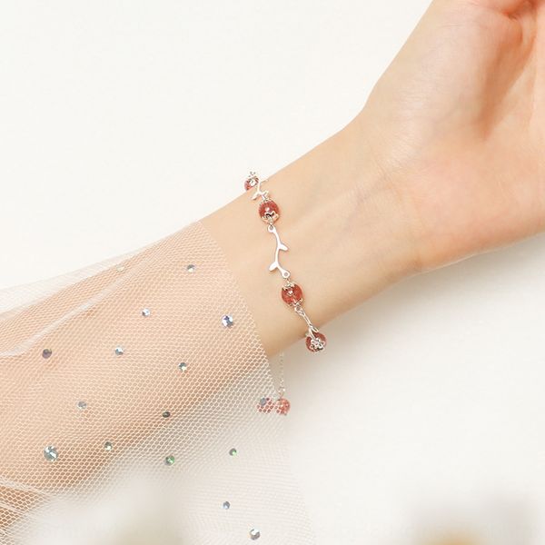 xiangnan 925 sterling silver flower branch strawberry sen department peach blossom bracelet powder ins gift crystal pink crystalbracelet pin, Golden;silver
xiangnan 925 sterling silver flower branch strawberry sen department peach blossom bracelet powder ins gift crystal pink crystalbracelet pin, Golden;silver
