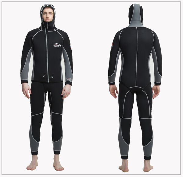 professional 5mm 2-piece neoprene scuba dive wetsuit with hood zipper split spearfishing wet suit for men double warm equipment
professional 5mm 2-piece neoprene scuba dive wetsuit with hood zipper split spearfishing wet suit for men double warm equipment