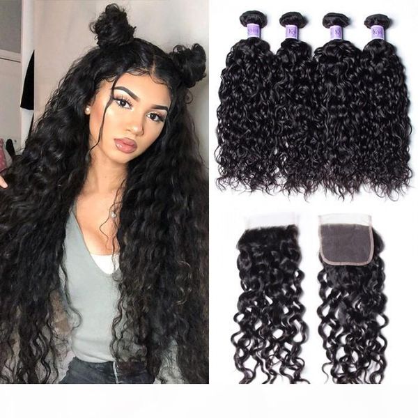 with hair series malaysian water wave product human hair 4 bundles with closure, Black;brown
with hair series malaysian water wave product human hair 4 bundles with closure, Black;brown