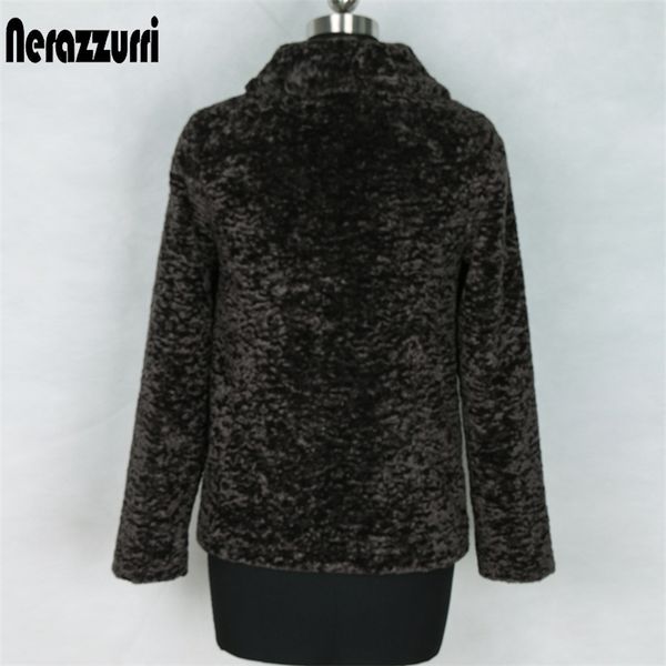 nerazzurri autumn winter shearling jacket women long sleeve turn-down collar black faux fur coat plus size woman clothes 5xl 6xl 201209
nerazzurri autumn winter shearling jacket women long sleeve turn-down collar black faux fur coat plus size woman clothes 5xl 6xl 201209