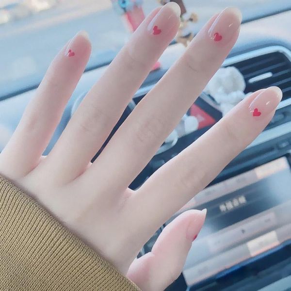 24pcs fashion natural nude color heart pattern decorative fake nails with glue suitable girl wearable short press on nail tips, Red;gold
24pcs fashion natural nude color heart pattern decorative fake nails with glue suitable girl wearable short press on nail tips, Red;gold