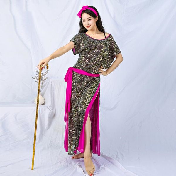 new sequin women baladi shaabi saidi costume 4 piece set robe belly dance stage show performance outfit loose design, Black;red
new sequin women baladi shaabi saidi costume 4 piece set robe belly dance stage show performance outfit loose design, Black;red