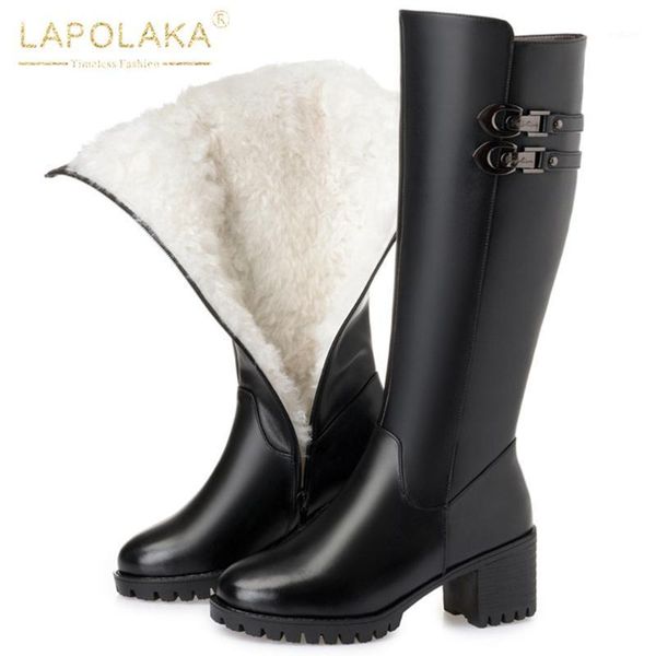 lapolaka 2020 square heels zipper knee-high boots woman shoes genuine cow leather new comfy warm plush design big size 43 winter1, Black
lapolaka 2020 square heels zipper knee-high boots woman shoes genuine cow leather new comfy warm plush design big size 43 winter1, Black