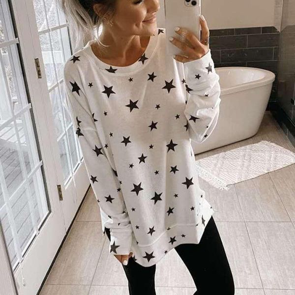 women's t-shirt movokaka women 2021 korean loose harajuku casual shirt star tees long sleeve t autumn winter, White
women's t-shirt movokaka women 2021 korean loose harajuku casual shirt star tees long sleeve t autumn winter, White