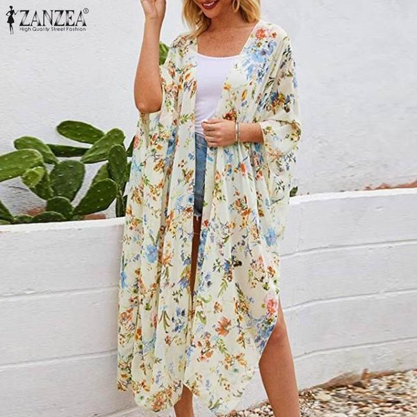 zanzea summer cardigan women bohemian floral printed beach blouse kimono casual 3/4 sleeve split chiffon shirt loose long, White
zanzea summer cardigan women bohemian floral printed beach blouse kimono casual 3/4 sleeve split chiffon shirt loose long, White