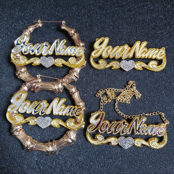 duoying hoop hiphop customizable name customize bamboo style custom earrings for gifts, Black
duoying hoop hiphop customizable name customize bamboo style custom earrings for gifts, Black