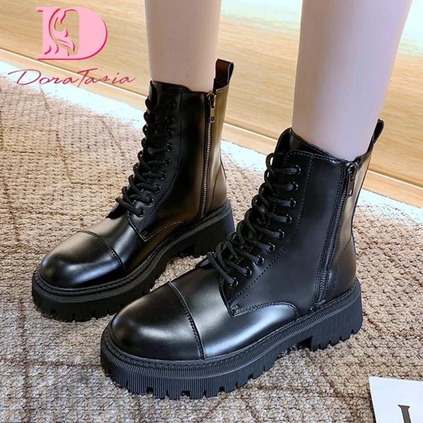 doratasia нового женская коренастых каблуки ботильоны круглый toe платформы zip cross tied boots женщина 2020 повседневная осень обувь женщи, Black
doratasia нового женская коренастых каблуки ботильоны круглый toe платформы zip cross tied boots женщина 2020 повседневная осень обувь женщи, Black